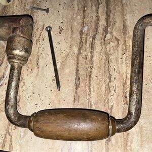 Stanley Vintage Hand Drill with Brown Handle